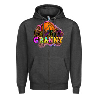 Charcoal Heather basketball granny Zipper Hoodie - OliviaCreatesArt