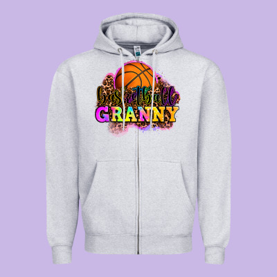Basketball Granny Zipper Hoodie Designed By Oliviacreatesart