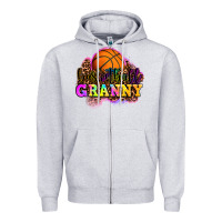 Heather Grey basketball granny Zipper Hoodie - OliviaCreatesArt
