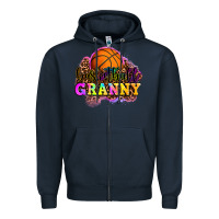 Navy basketball granny Zipper Hoodie - OliviaCreatesArt