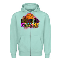 Seafoam basketball granny Zipper Hoodie - OliviaCreatesArt