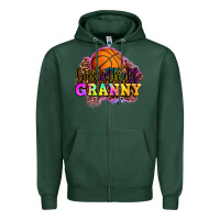 Sports Green basketball granny Zipper Hoodie - OliviaCreatesArt