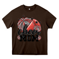 Chocolate Brown cheer mom Heavy Core Tee - MaliasSmallBusiness