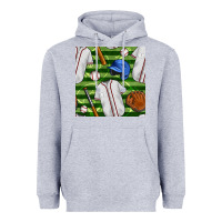 Heather Grey baseball uniform and field seamless pattern Heavyweight Hoodie - BundleAndBundleShop