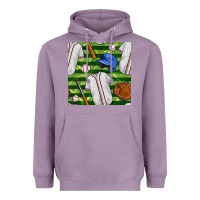 Lavender baseball uniform and field seamless pattern Heavyweight Hoodie - BundleAndBundleShop