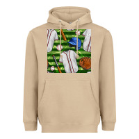 Mushroom baseball uniform and field seamless pattern Heavyweight Hoodie - BundleAndBundleShop