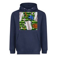 Navy baseball uniform and field seamless pattern Heavyweight Hoodie - BundleAndBundleShop