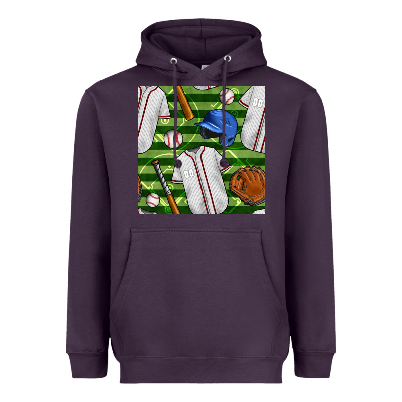 Baseball Uniform And Field Seamless Pattern Heavyweight Hoodie by BundleAndBundleShop | Teevron