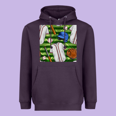 Baseball Uniform And Field Seamless Pattern Heavyweight Hoodie Designed By Bundleandbundleshop