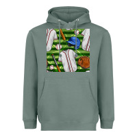 Sage baseball uniform and field seamless pattern Heavyweight Hoodie - BundleAndBundleShop