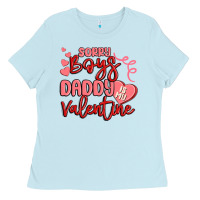 Baby Blue sorry boys daddy is my valentine Ladies Tee - MaliasSmallBusiness