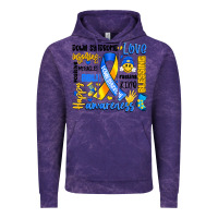 Cloud Purple down syndrome awareness typography Vintage Hoodie - Artiststas