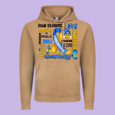 Down Syndrome Awareness Typography Vintage Hoodie Designed By Artiststas