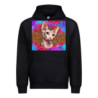 Black purple glitter roses sphynx cat Urban Hoodie - LillyAllenDesigns