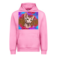 Fuchsia Pink purple glitter roses sphynx cat Urban Hoodie - LillyAllenDesigns