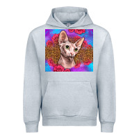 Heather Grey purple glitter roses sphynx cat Urban Hoodie - LillyAllenDesigns