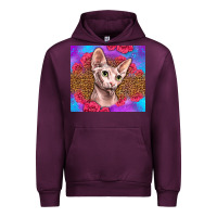 Mauve Wine purple glitter roses sphynx cat Urban Hoodie - LillyAllenDesigns