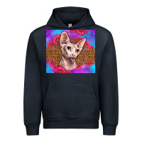 Navy purple glitter roses sphynx cat Urban Hoodie - LillyAllenDesigns