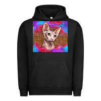 Pigment Black purple glitter roses sphynx cat Urban Hoodie - LillyAllenDesigns