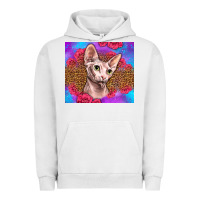 Purple Glitter Roses Sphynx Cat Urban Hoodie | Teevron