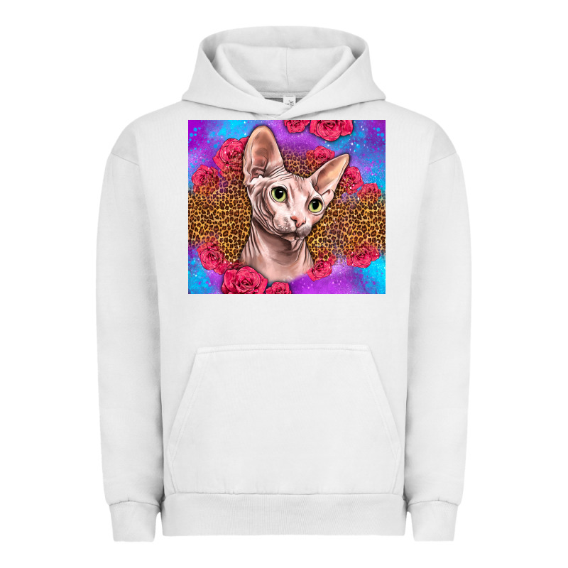 Purple Glitter Roses Sphynx Cat Urban Hoodie by LillyAllenDesigns | Teevron