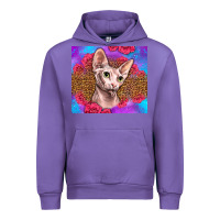 Tulip purple glitter roses sphynx cat Urban Hoodie - LillyAllenDesigns