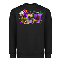 Black Mardi Gras ICU Nurse Heavyweight Sweatshirt - HowdyJamesFarm