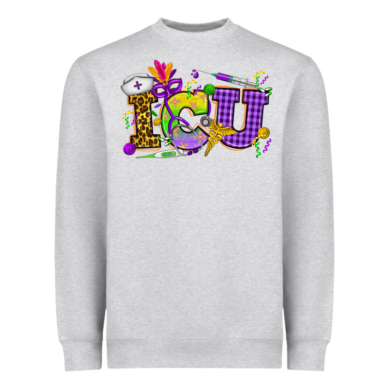 Mardi Gras Icu Nurse Heavyweight Sweatshirt by HowdyJamesFarm | Teevron