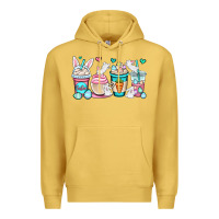 Antique Gold Easter bunnies coffee cups Premium Hoodie - OliviaCreatesArt