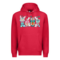 Cardinal Easter bunnies coffee cups Premium Hoodie - OliviaCreatesArt