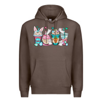 Coffee Easter bunnies coffee cups Premium Hoodie - OliviaCreatesArt