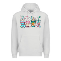 Dove Grey Easter bunnies coffee cups Premium Hoodie - OliviaCreatesArt