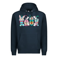 Navy Easter bunnies coffee cups Premium Hoodie - OliviaCreatesArt