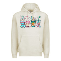Oatmeal Heather Easter bunnies coffee cups Premium Hoodie - OliviaCreatesArt