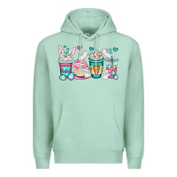 Seafoam Easter bunnies coffee cups Premium Hoodie - OliviaCreatesArt
