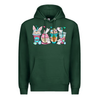 Sports Green Easter bunnies coffee cups Premium Hoodie - OliviaCreatesArt