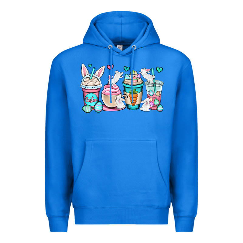 Easter Bunnies Coffee Cups Premium Hoodie by OliviaCreatesArt | Teevron