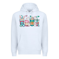 White Easter bunnies coffee cups Premium Hoodie - OliviaCreatesArt