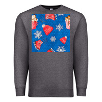 Charcoal Heather winter  snowflakes hot cocoa ice skating shoes Premium Sweatshirt - FaDigitalArtStudio