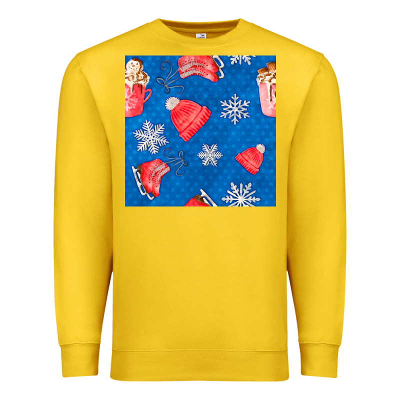 Winter  Snowflakes Hot Cocoa Ice Skating Shoes Premium Sweatshirt by FaDigitalArtStudio | Teevron