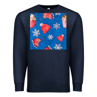 Navy winter  snowflakes hot cocoa ice skating shoes Premium Sweatshirt - FaDigitalArtStudio