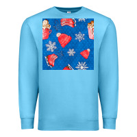 Ocean Blue winter  snowflakes hot cocoa ice skating shoes Premium Sweatshirt - FaDigitalArtStudio