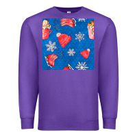Purple winter  snowflakes hot cocoa ice skating shoes Premium Sweatshirt - FaDigitalArtStudio