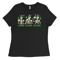 Black drink drank drunk st. patricks day skeletons Ladies Tee - MaliasSmallBusiness