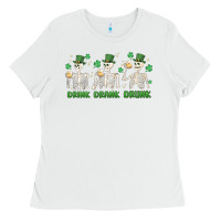 White drink drank drunk st. patricks day skeletons Ladies Tee - MaliasSmallBusiness