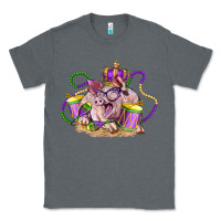 Charcoal Heather Mardi Gras pig Classic Tee - LillyAllenDesigns