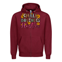 Burgundy small business hustler Zipper Hoodie - OliviaCreatesArt