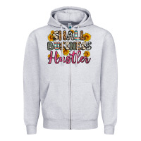 Heather Grey small business hustler Zipper Hoodie - OliviaCreatesArt
