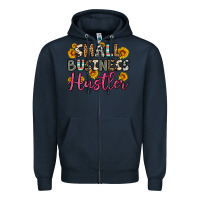Navy small business hustler Zipper Hoodie - OliviaCreatesArt
