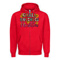 Red small business hustler Zipper Hoodie - OliviaCreatesArt